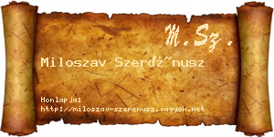Miloszav Szerénusz névjegykártya